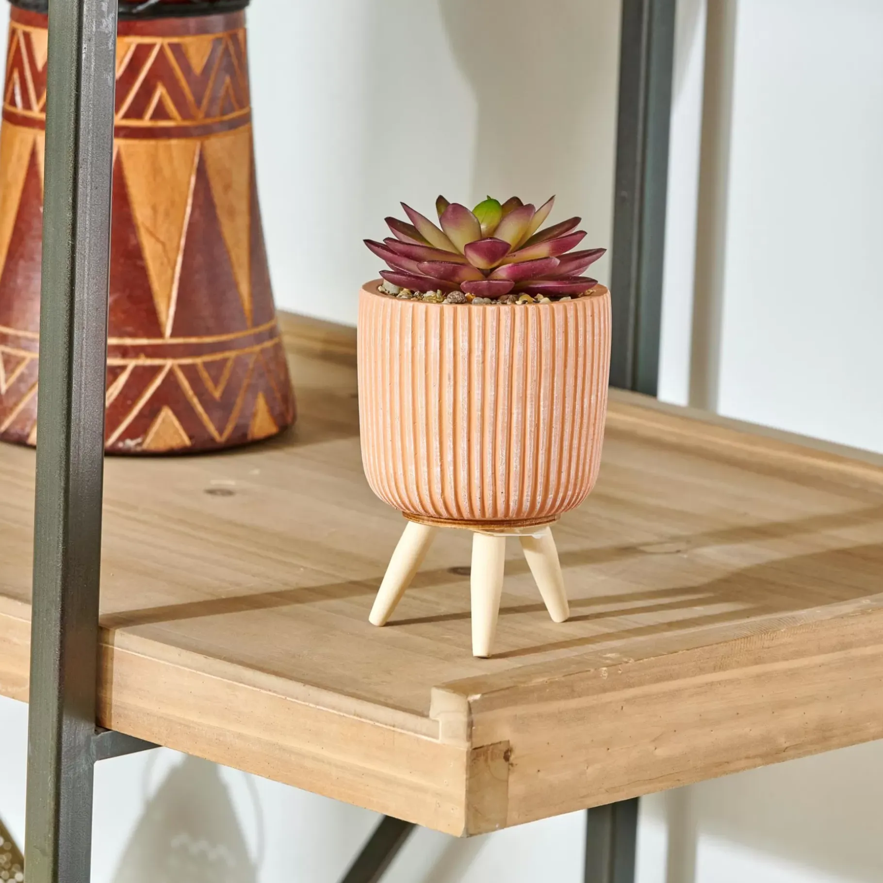 CASA Stripe Planta Crasa Art En Tarro Multicolor Clearance