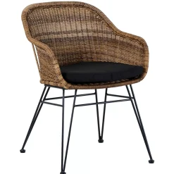 CASA Vienna Silla Comedor Negro, Natural Discount