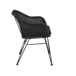 CASA Vienna Silla De Comedor Asiento Negro New