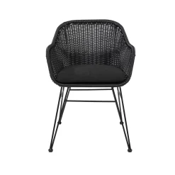 CASA Vienna Silla De Comedor Asiento Negro New