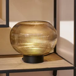 CASA Vinto Lampara De Mesa Ambar Transparente Outlet