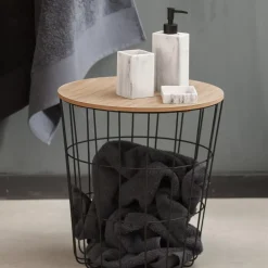 CASA Wire Mesa Auxiliar Negro, Natural Discount