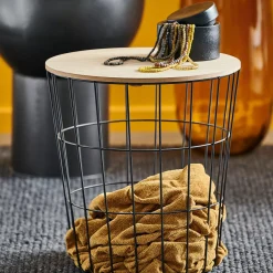 CASA Wire Mesa Auxiliar Negro, Natural Discount