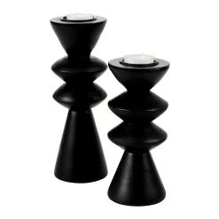 CASA Zigzag Soporte Para Vela Pequena Negro Clearance